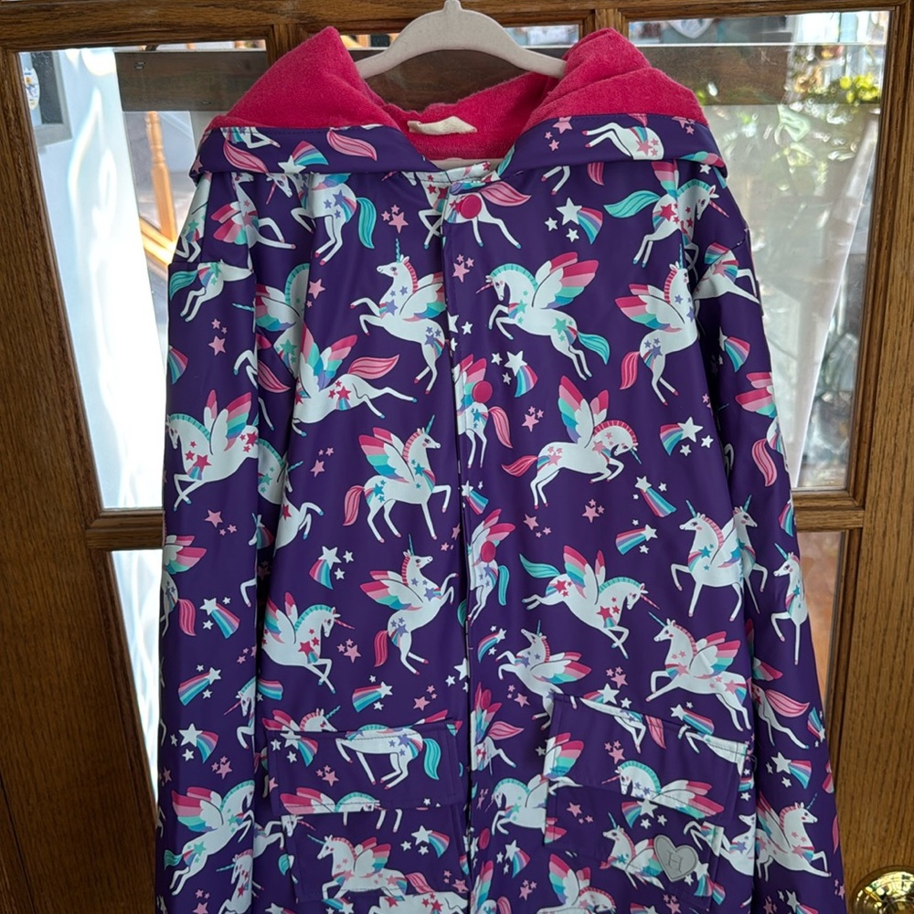 Hatley Unicorn Raincoat Size 10